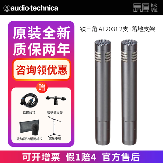 Audio-technica AT2020 AT2035 AT4040 AT4033 AT2031 condenser microphone audiobook recording live karaoke dubbing set anchor sound card singing microphone Audio-technica AT2031 2 pieces + floor stand genuine new