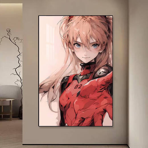 咏幻福音战士挂画明日香绫波丽装饰画初号机动漫女孩玄关画 EVA04 80*12035MM厚铝合金拉丝金色