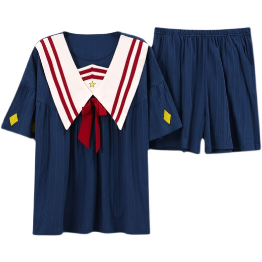 Muji com Mujis selben Sommerpyjama für Frauen, große Größe kurzärmeld dünner Stil süße koreanische Version von Prinzessinstil Sweet Two-Piece Set Loli Pink GXT6630 m (Empfohlen 75-95 Jin [Jin gleich 0,5 kg]))