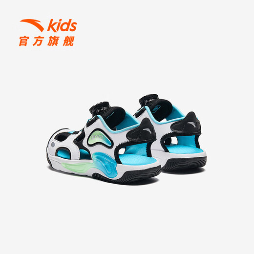 ANTA Children's Sandals Men's and Women's Shoes 2025 Summer New Jellyfish Knob Outdoor Baotou Beach Shoes Boys Anta White/Black 9970H-2 31