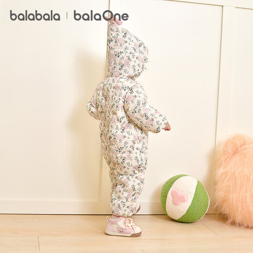 Balabala baby down jacket jumpsuit baby boys and girls 2025 new winter clothing warm, cute, artistic, fashionable and novel