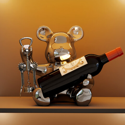 First sight of wine cabinet decorations, art, light luxury, high-end red wine rack, living room sideboard, TV cabinet, housewarming gift, violent bear wine rack + bottle opener
