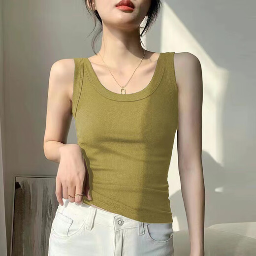 季节里吊带背心女成熟莫代尔螺纹色夏季运动外穿无袖t恤防走光内搭打底 白色+深咖色莫代尔棉 M 建议80-95斤