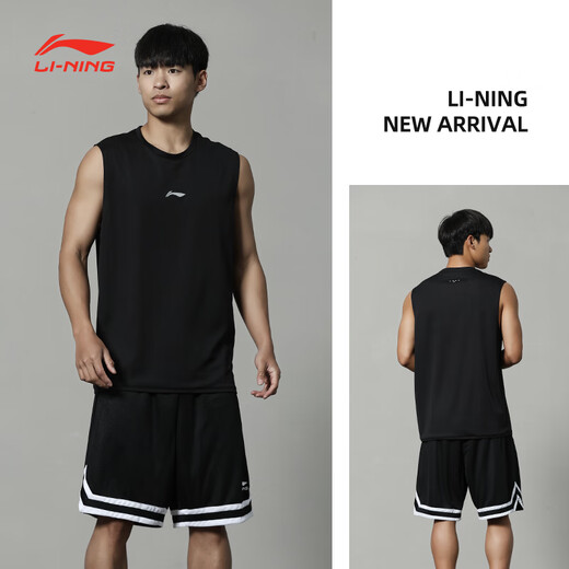 李宁（LI-NING）运动背心男速干冰丝无袖t恤夏季跑步健身服训练篮球美式坎肩