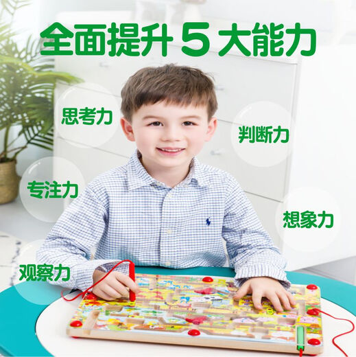 微凡嘉（weifanjia）益智玩具迷宫磁力走珠运笔磁性数独儿童思维训练3到6岁宝宝 热闹城市【画板款】+数独磁性榉木基础版（交通工具）