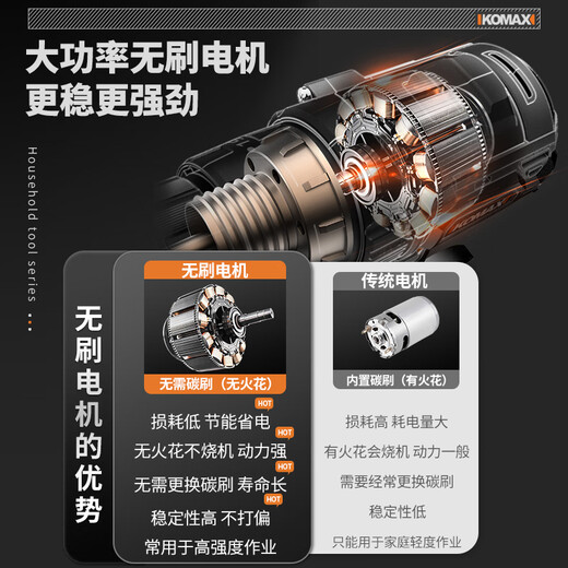 KOMAX daily household tool box set multi-functional hardware electrician repair set complete set of home car electric drill straight handle electric screwdriver Wanjiashun set