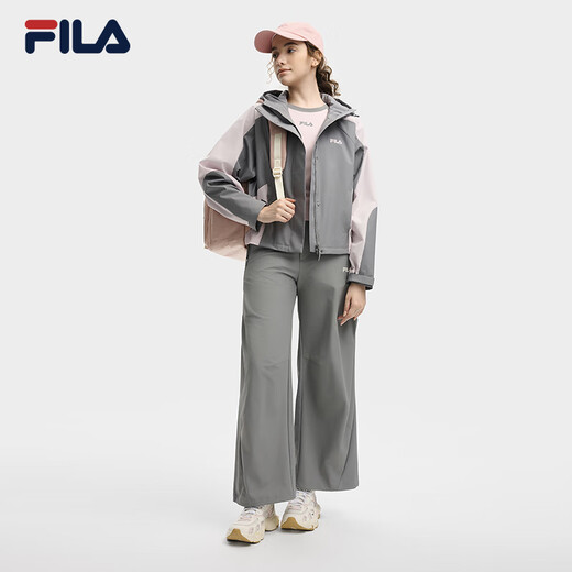 Fila Offizielle Frauenwebende Jacke 2025 Herbst Fashion Casual Lose Block mit Kapuze mit Kapuze mit Kapuze