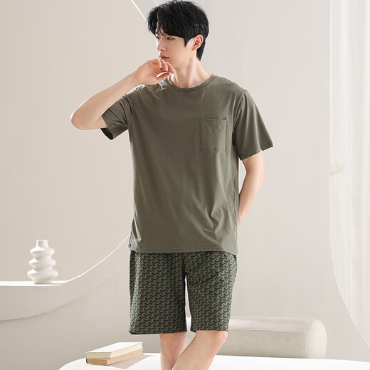 Yadelin Summer Modal à manches courtes pour hommes à manches courtes Mentes Mémure Summer Shorts adolescents Student masculin Home Ysx9719 L