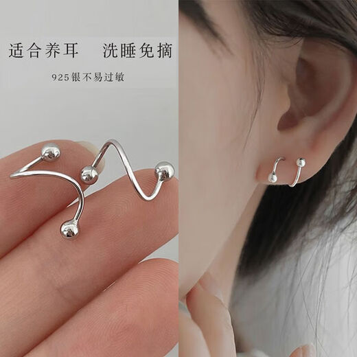 Yingtang Old Phoenix 9999 sterling silver ear piercing sleeping sterling silver no-removal earrings 2025 new earrings earrings three pairs of different styles every day 99% choice 999 sterling silver ear piercing earrings allergy refund guarantee