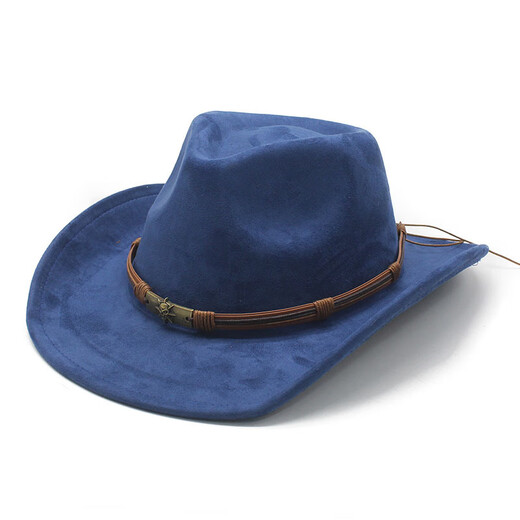 
XINBUCKS Western Cowboy Hat Minority Top Hat Casual Jazz Hat Outdoor Travel Stage Props Felt Hat Brown Suitable 55-58cm