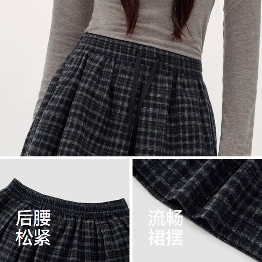 Same style as Semir shopping mall | Skirt for women winter woolen plaid A-line skirt with wool 2025 short skirt 101725120001