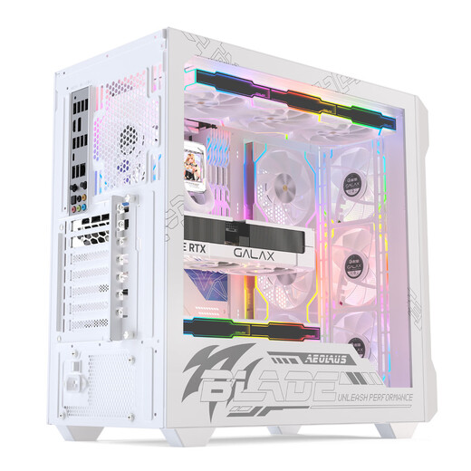 影驰风刃游戏办公台式电脑机箱白色（ATX/TYPE-C/快拆/兼容背插主板/显卡竖装/一体式跳线/零件盒）