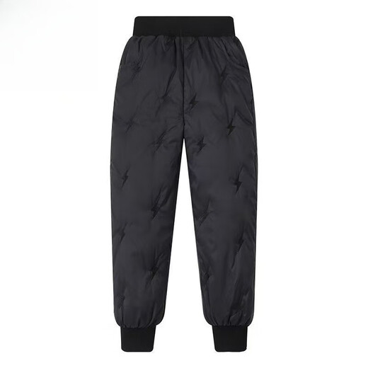 Warm winter duck duck children's down pants for boys and girls 2025 new inner wear casual down warm pants for middle and large children Pink bee belly protection high waist suit 150