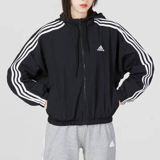 Adidas offizielle Schiffsgeschäft Frauenkleidung, neue Sportbekleidung, ungezwungene Kapuzenjacke, atmungsaktive wobdliche windprobische Jacke, Top, gestickte Logo/Lined/Shop Manager Hauptempfehlung s s