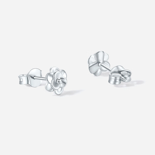 Saturday Fortune (ZLF) PT950 platinum earrings for women, shiny simple flower earrings for your girlfriend, one pair - 2.23g