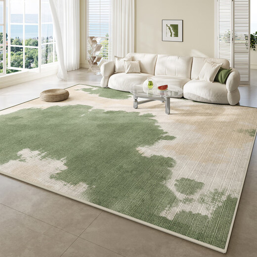 Rala de estar de la alfombra de la marca japonesa de Xulin Mostora de mesa de té verde sin lavado y lino borrable Mostora de cama de dormitorio Qingmo-15908 140cm*200 cm [Anti-slip de doble cara]