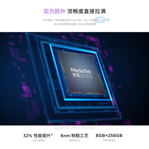 联想（Lenovo）小新平板11 舒视版2.5K护眼超清大屏 天玑6300AI平板电脑 旗舰性能AI伴学8+128G深空灰