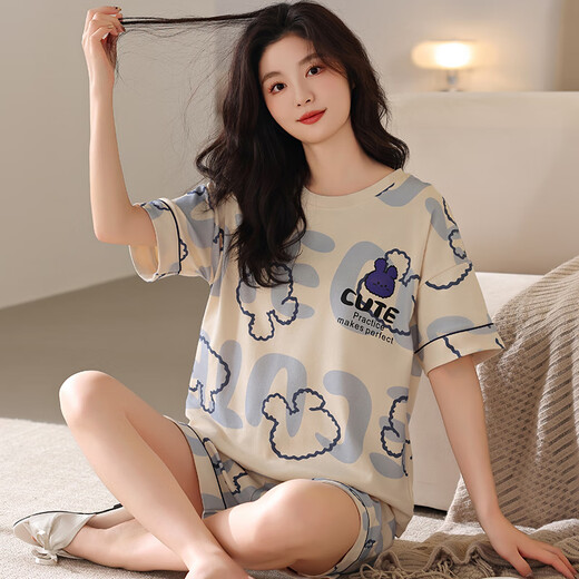 Lisa Beier de grande taille Pajamas Femmes 200 Jin [Jin est égal à 0,5 kg] shorts d'été Shorts gros soeur extra grande taille 200 Jin [Jin est égal à 0,5 kg] Famille de dessins animés lâches A3519 Shorts Suit M 80-95 Jin [Jin est égal à 0,5 kg]