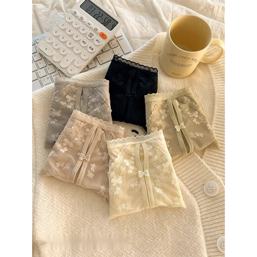 Reine und lustvolle Spitzenunterwäsche für Frauen sexy und spurlose Mädchen 2025 Neue Sommer Dünne asketische Shorts Y3899-Green XL Geeignet für 120-140jin [Jin gleich 0,5 kg]