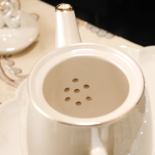 Yanze Light Luxury Wedding Gifts Wedding Gifts for the Couple Tea Set Glass Cup Ceramic Cup Housewarming Gift Swan Pearlescent Eight-piece Set-Gift Box