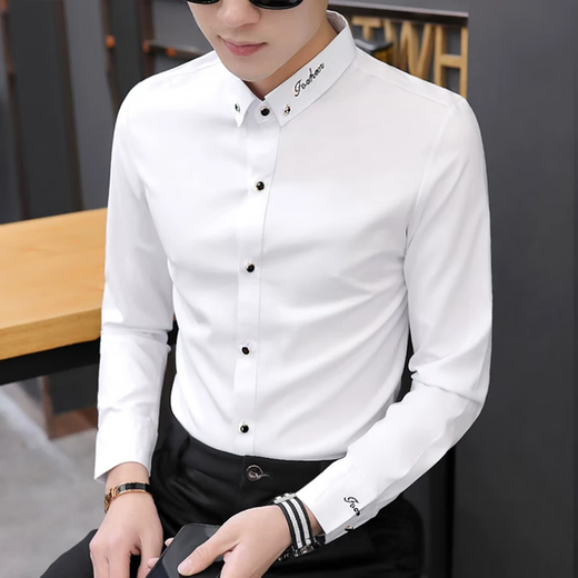 Woodpecker (TUCANO) white shirt men's long-sleeved formal wear business casual inner wear spring and autumn jacket short-sleeved shirt without burning inch 6626 short-sleeved white M (85-105Jin[Jin equals 0.5 kg])