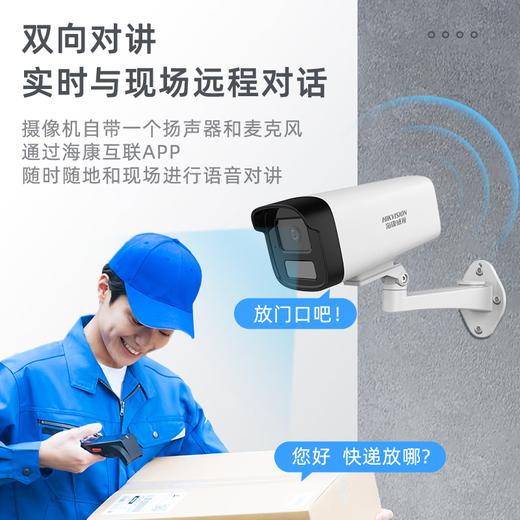 海康威视监控摄像头POE摄像头高清400W远程监控器摄像机室外监控器户外日夜全彩夜视家庭用户连接手机远程 400万白光全彩海螺型摄像机1345V2-LA 2.8MM（大广角110度）