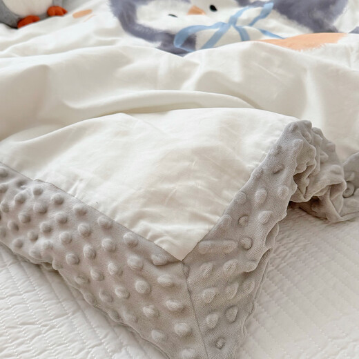 MOEDOOBIE 100% Cotton Beanie Quilt Cover Children's Category A Infant and Toddler Autumn and Winter Soybean Quilt Thickened Universal Cover Blanket Large Edition - Strawberry Rabbit without Core 120*150 Beanie Blanket (with zipper, can be used as a quilt cover)