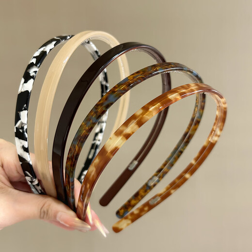 Dai Shilin DSL headband light luxury women's model 2025 new toothed anti-slip headband pressure hairpin hair bundle hair accessories hair travel dark coffee