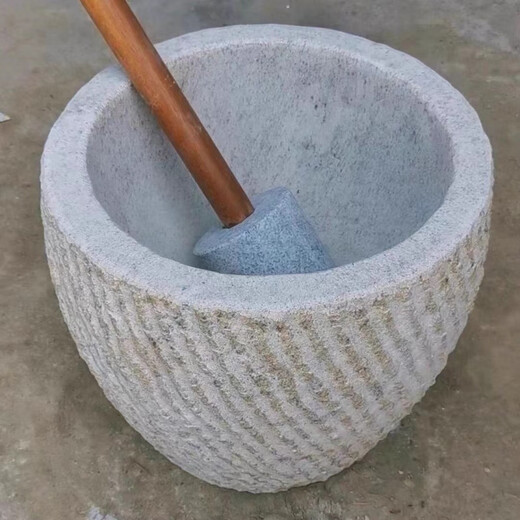 Yeyu stone cake making stone mortar extra large traditional stone nest garlic press outer diameter 25 inner diameter 19 free wooden hammer