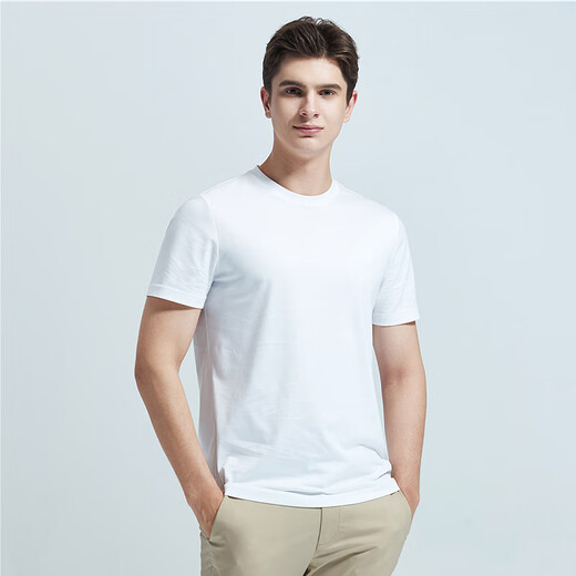 Desha summer round neck base shirt for men young men fashionable simple and versatile solid color men's short-sleeved T-shirt LY13533 ink black XL single size