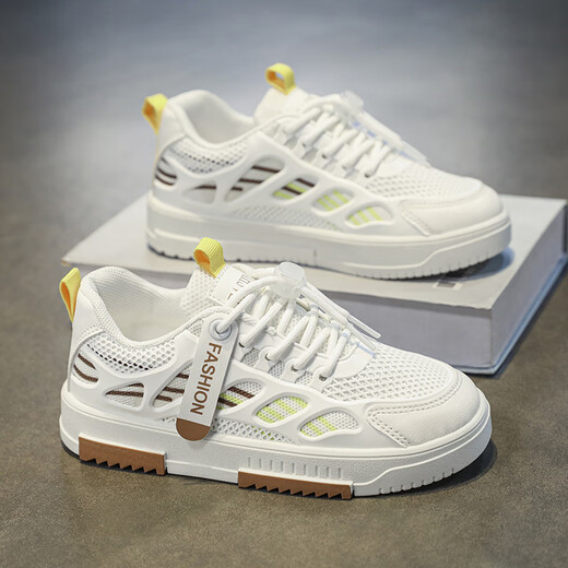 Nezha Ao Bing Limited 2025 Neue vier Saison atmungsaktive weiche alleinige Anti-Rutsch-Kinder kleine weiße Schuhe Sportschuhe Bailan 34