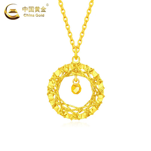 China Gold (CHINA GOLD) 18k gold necklace Dreamweaver pendant for women new dream catcher old Valentine's Day birthday gift for girlfriend and wife 18k gold Dreamweaver pendant free silver chain about 0.6g + rose gift box