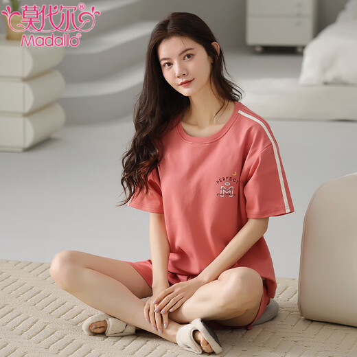 Modal pajamas for women 2025 summer new short-sleeved shorts striped casual fashion can be worn outside simple home clothes set YZT9859 M recommended 75-95Jin Jin equals 0.5 kg