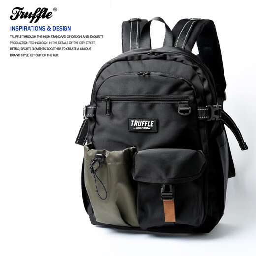 
TRUFFLE backpack large capacity travel male student schoolbag ins niche trendy brand light outdoor women mountaineering backpack SPXN-beak gray