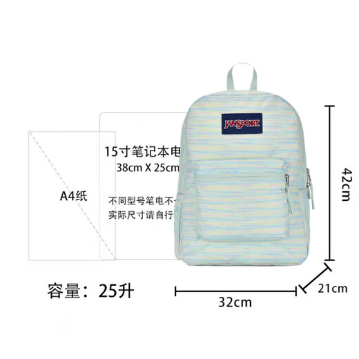 JANSPORT Jasper Backpack Women's Middle School and High School School Bag Men's Mint Butterfly Backpack Trendy Star Style