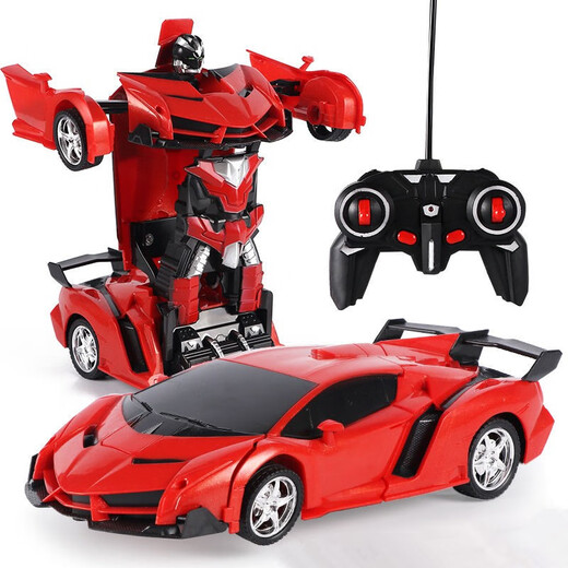 
The car is transformed remote control car King Kong robot can rechargeable Internet celebrity children's toy car boy's birthday gift Lambo blue upgrade music battery version with 5 ordinary batteries