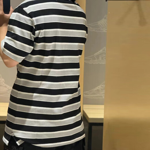 耐克（NIKE）短袖T恤男士2025夏季新款运动服针织翻领POLO衫上衣商务半袖 纯棉FN3897-010黑白条纹 S