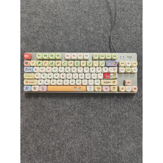 罗技原装K835马里奥有线机械键盘游戏办公悬浮键帽小型84键笔记本外设 95新蜡笔小新主题 红轴