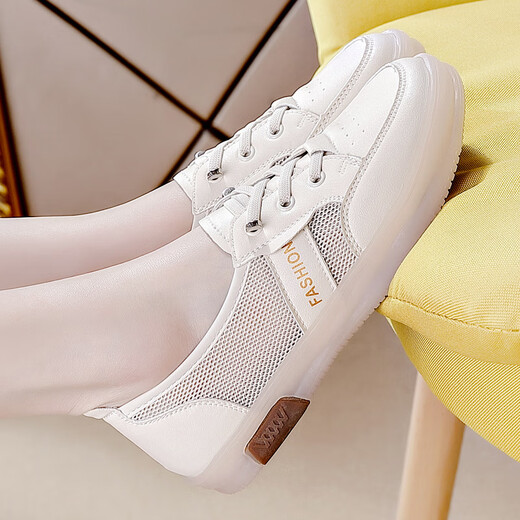 Woodpecker White Shoes for Women 2025 Summer NUEVA MEHA ANTERENTE DESAUPABLE DE UNA PIES SOLO SOLO SOLO CAVILLO CORRALES FORMAS BEIGE 35