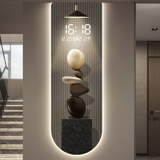 Clock drawing stone to operate the entrance clock drawing living room high-level wall light corridor corridor luminous electronic wall clock 2025 new model DQ6190 [luminous electronic clock model] 47-inch 40*120cm lightless digital display screen plug-in