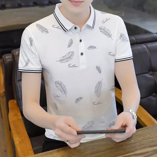 丨Lilang丨Brand men's collared Polo shirt summer men's short-sleeved T-shirt ins cotton slim half-sleeved trendy brand clothes 2023677 Lake Blue 2024 M Weight 90-100