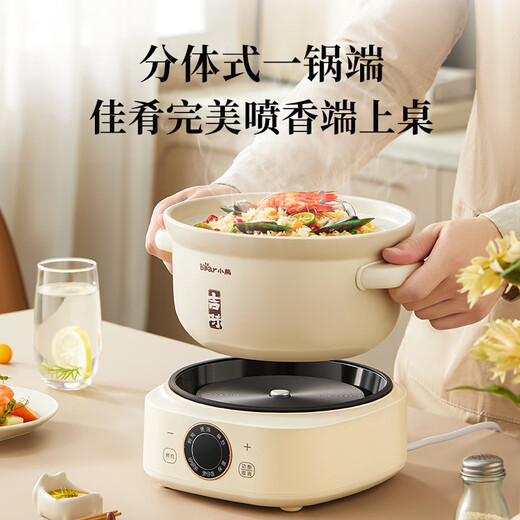 Bear Electric Casserole, Electric Stew Pot, Soup Pot, Stew Pot, Electric Stew Cup, Stew Pot, Healthy Porridge Pot for 3-4 People, Claypot Rice Split Electric Casserole DSG-D30S1 3L