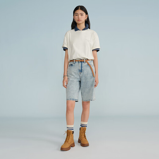 添柏岚（Timberland）官方踢不烂女鞋大黄靴高帮厚底增高防泼水|A6GCF A6GCF754/小麦色 37.5