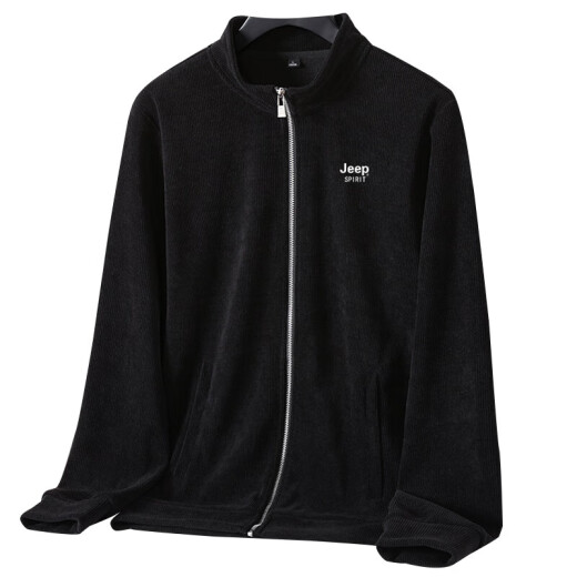 Jeep (Jeep) 2025 Chaqueta de pana versátil casual para cuello de soporte para hombres Spring suelto y estilo otoño gran tamaño 12083 Negro 2xl 150170Jin [Jin equivale a 0.5 kg] sobre