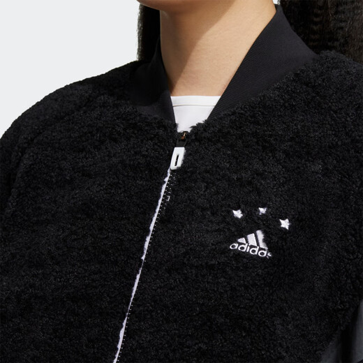 阿迪达斯 （adidas）Foc Boa Jkt 徽标刺绣长袖短款拉链夹克外套 女款 黑色 黑色 XXS