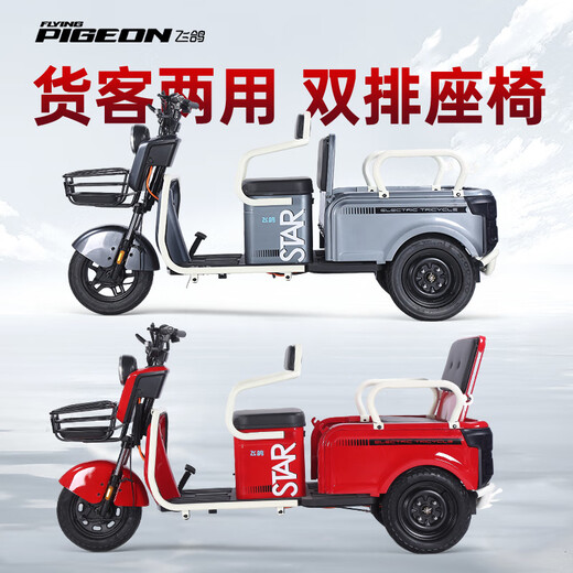 Feige Electric Tricycle 2025 New Small Home Cargo Cargo and Passenger Cargo Hill Climbing King to Pick Up and Drop Off Children Battery Car 800W/60V20A Lithium Battery / Battery Life About 110 Miles
