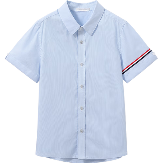 YEEHOO boys' shirts and children's clothes summer fashion breathable casual short-sleeved shirt summer new medium and large children's clothing three-color trendy blue 140