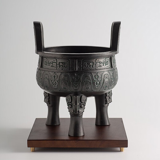 Thianle Bronze Tripod Ornements Antique Bronze Ware Dingsheng Qianqiu Handicraft Keding Office Bureau Entrée Cabinet à vin Décoration de bureau 60 cm de haut
