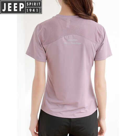 Jeep (Jeep) Vêtements de séchage rapide pour les femmes Summer Sportswear Stuss pour femmes Running Fitness Suit Professional Outdoor Training Outdoor Suit yoga à manches courtes DX701 T-shirt noir + K10 Pantalon à face blanche M (poids recommandé 100-110jin [Jin est égal à 0,5 kg]))