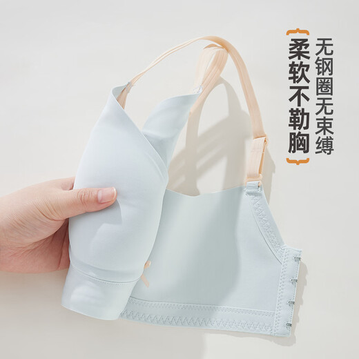 雅黛俪（ALDOLA）内衣女提拉小胸聚拢显大2025春夏新款收副乳防下垂调整型文胸罩 冰蓝 75A